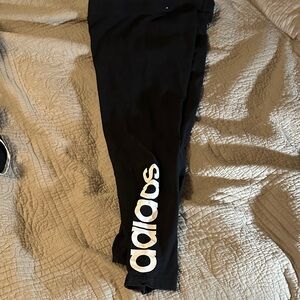 Adidas Women’s  Black Leggings with White Logo